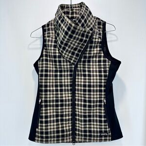 Kerrits Equestrian Vest‎ Womens XS Small Brown Plaid Full Zip Pockets Riding